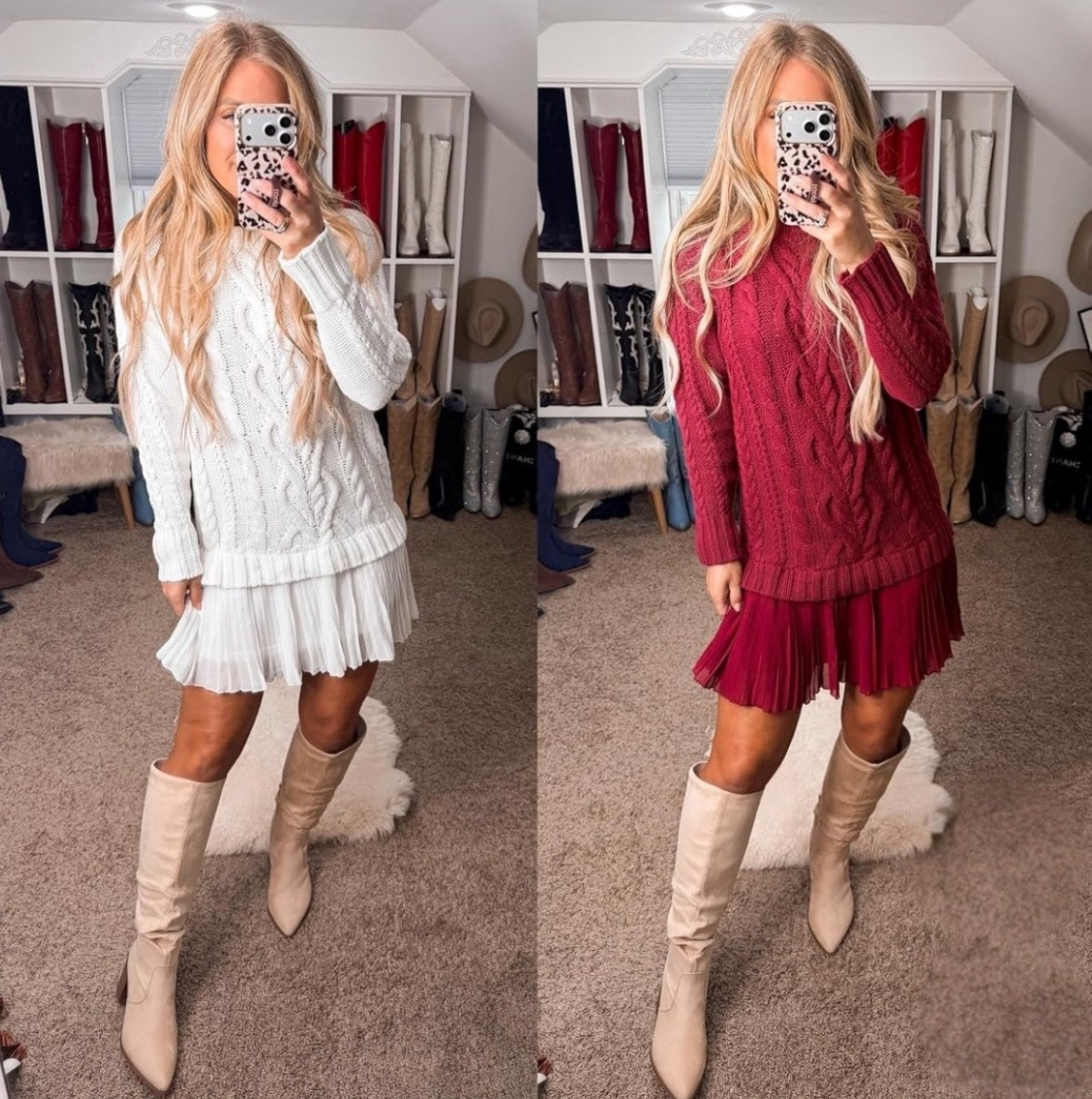 Love this dress for date night or a night out!

Date night outfit, girls night outfit, sweater dress outfit, Valentine’s Day outfitt