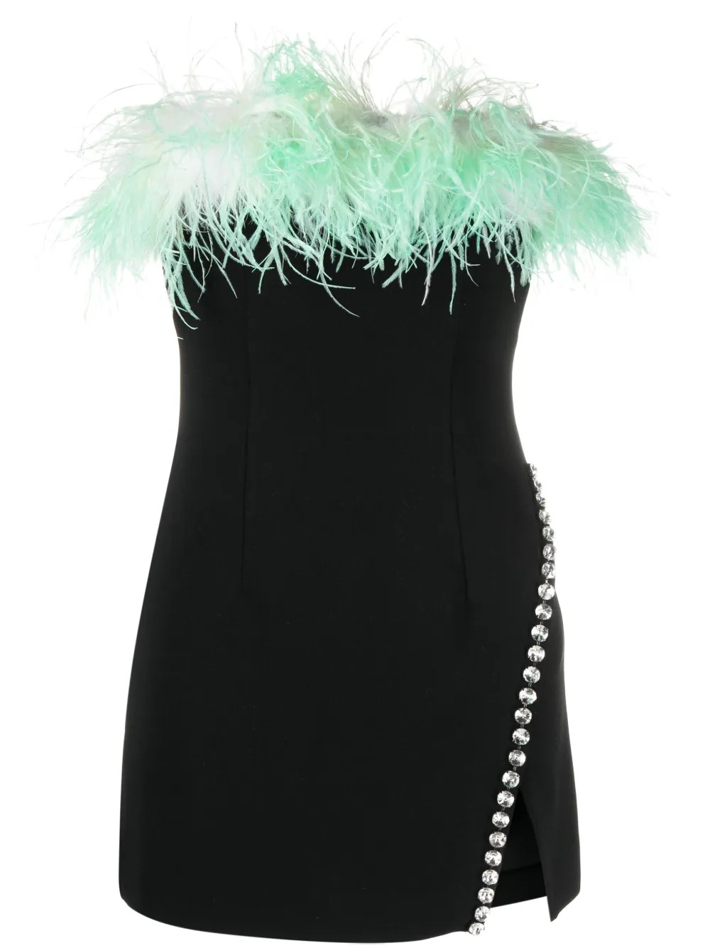 feather-detailed strapless minidress | Farfetch Global