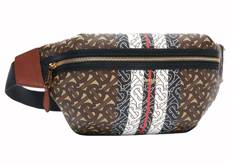 Women's Burberry Medium Monogram Stripe Ecanvas Bum Bag in Brown | StockX