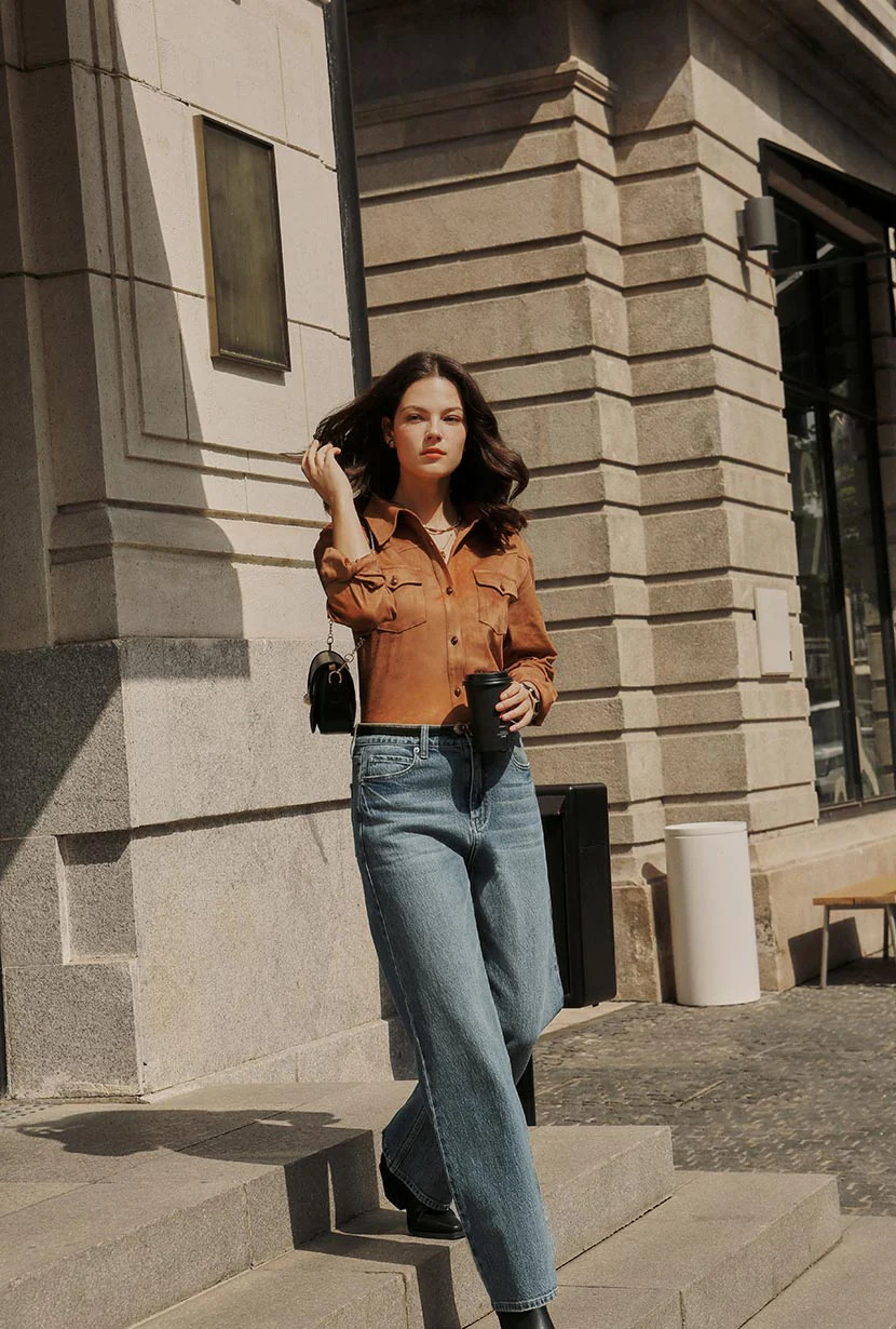 Cayden Mid Rise Straight Leg Jeans - Blue | Petite Studio NYC