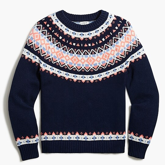 Fair Isle crewneck sweater | J.Crew Factory