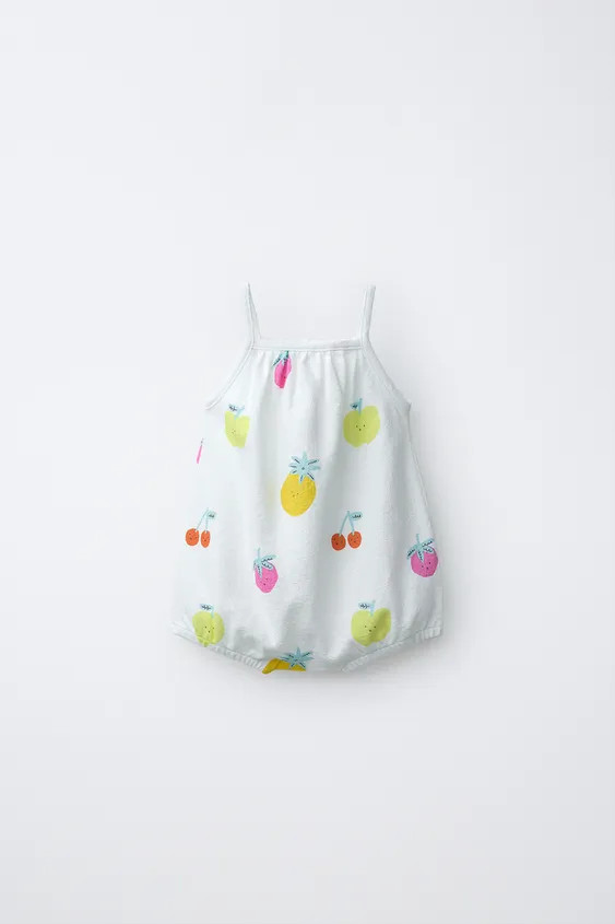 FRUIT PRINT SHORT ROMPER | Zara US