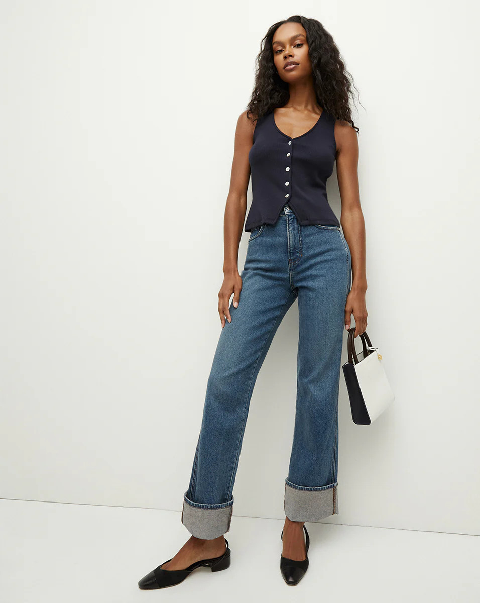 Dylan Cuffed Straight-Leg Jean | Veronica Beard