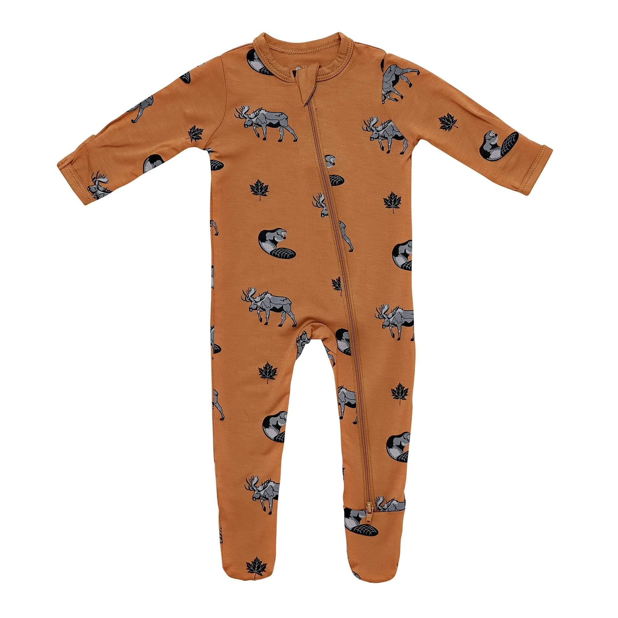 Printed Zippered Footie in Canadian | Kyte BABY