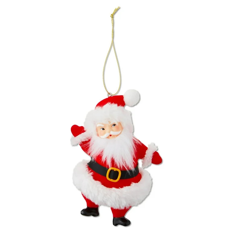 Mr. Christmas 5-inch Flocked Dancing Santa Ornament, Red | Walmart (US)