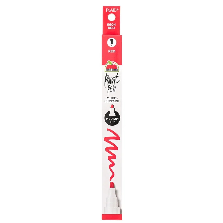 Apple Barrel Multi-Surface Medium Tip Paint Pen, Red, 1 Piece | Walmart (US)