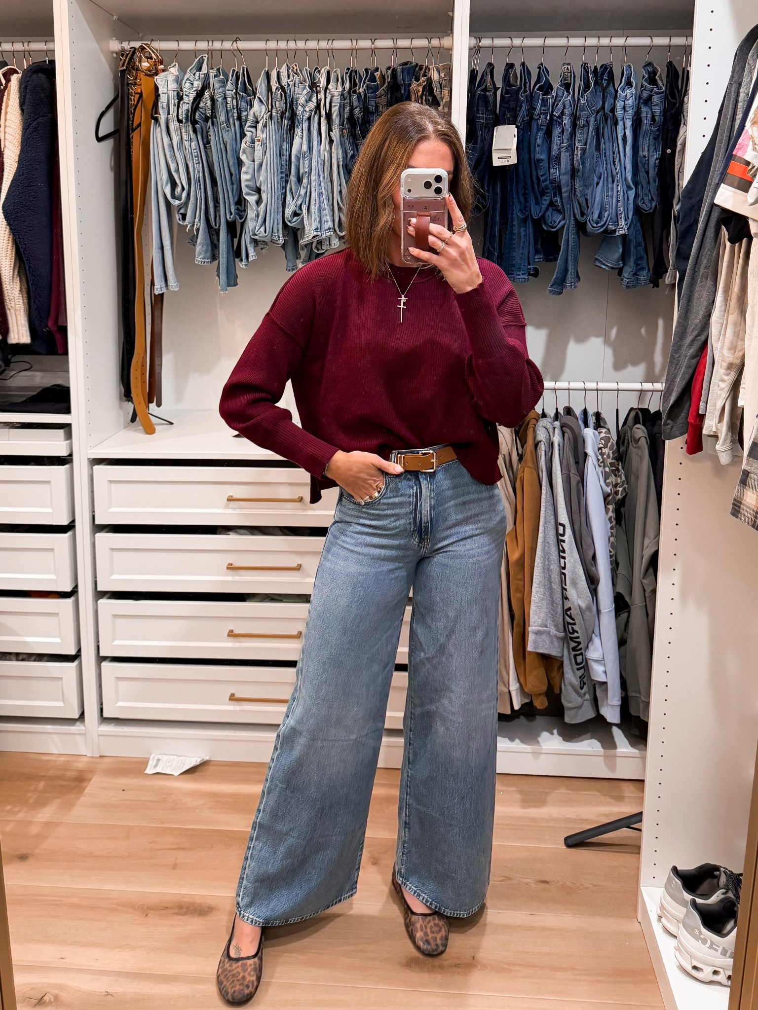 Sweater-medium
Jeans-tts
Flats-tts 

#LTKSaleAlert #LTKStyleTip #LTKTall