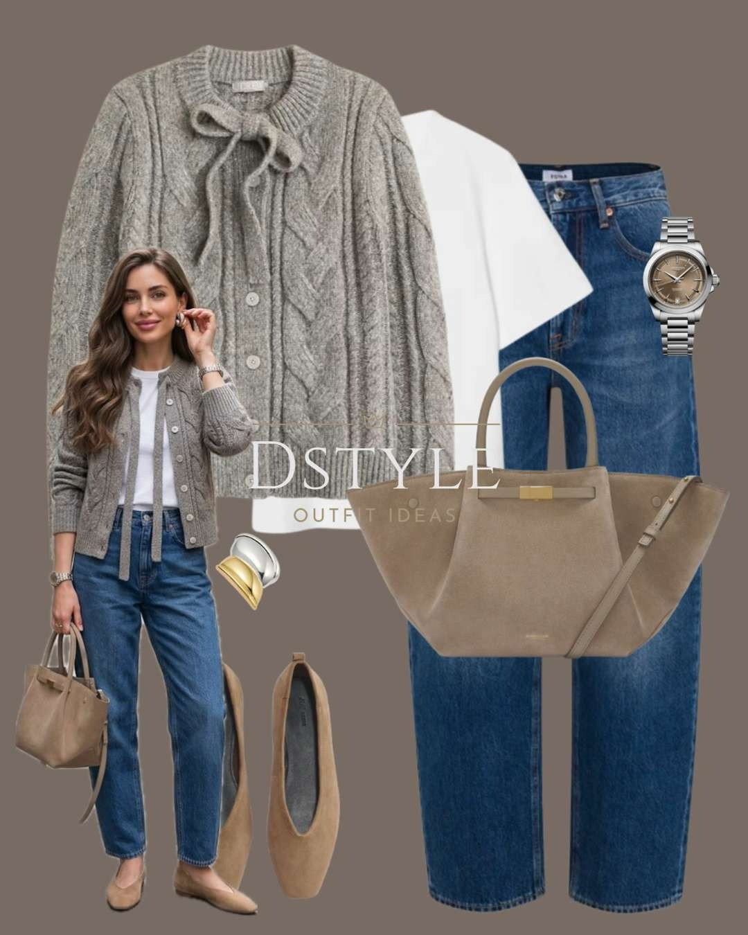 Effortless Everyday. 🍦 A timeless combo of grey, white, and denim. Shop this feminine take on a classic cardigan and my favorite suede accessories below:

#QuietLuxury #CableKnit #BowDetail #NeutralAesthetic #SpringOutfits #EverydayStyle #DenimInspo #SuedeFlats 

 

#LTKootd