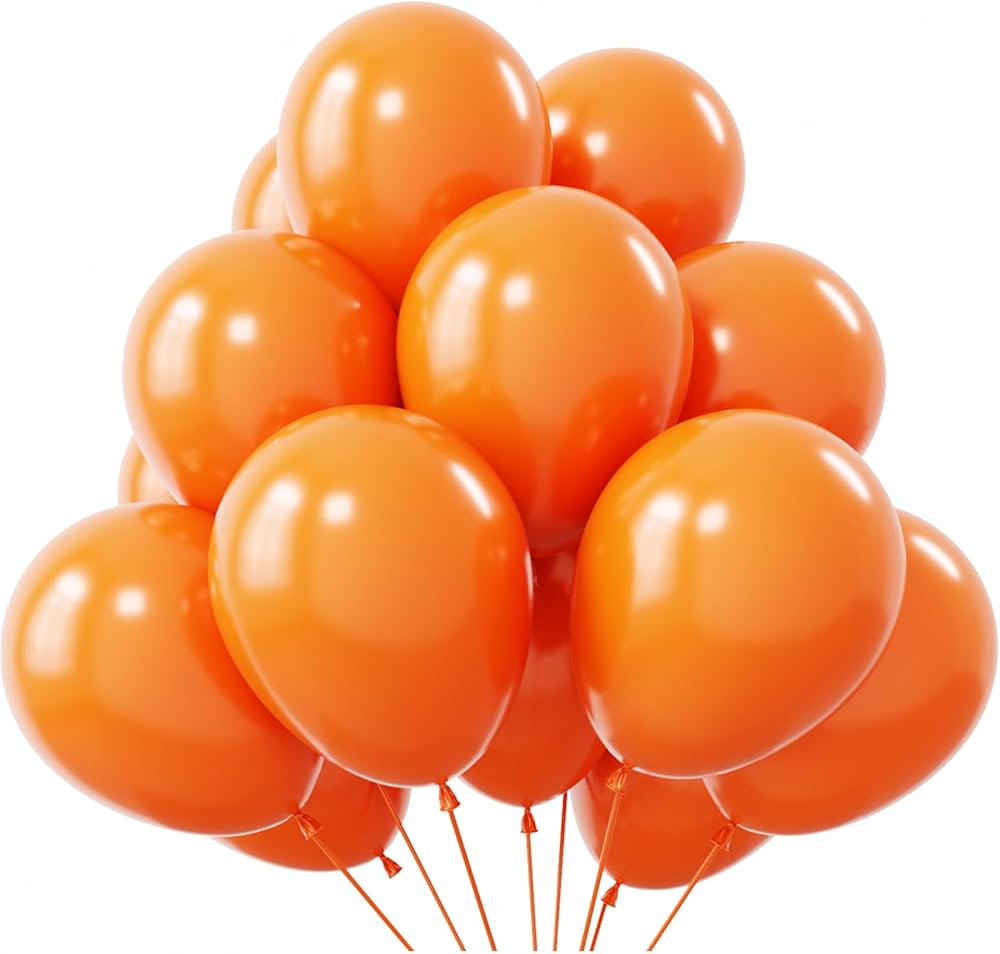 KBZVNAF Orange Balloons Latex Party Balloons - 50 Pack 12 inch Helium Matte Orange Balloons for B... | Amazon (US)