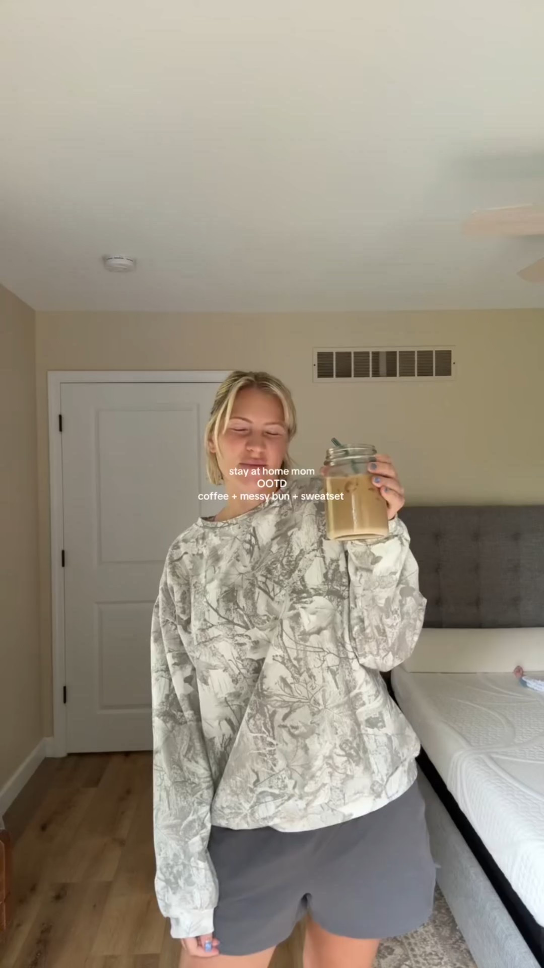 A very cozy OOTD while I deep clean our house 🏠 #ootd #grwm #mom #coffee #momlife #postpartum #momcontent