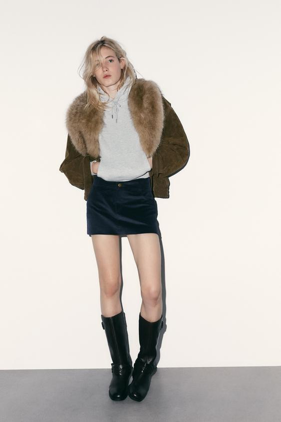 100% FUR SUEDE LEATHER JACKET | Zara Canada