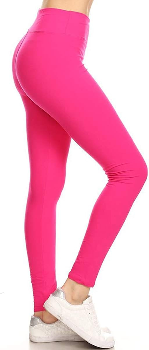 Leggings Depot High Waisted Leggings for Women Buttery Soft Women's Leggings Solid Yoga - Reg, Pl... | Amazon (US)