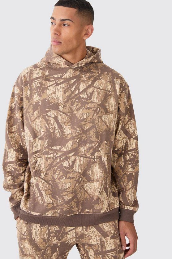 Oversized Forest Camo Hoodie | boohooMAN (US & Canada)
