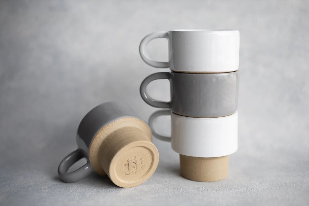 Ceramic Mug Stackable Mugs Large Stoneware 18oz Mug Coffee Mug Nesting Mugs Wheel Thrown Mug Hous... | Etsy (US)