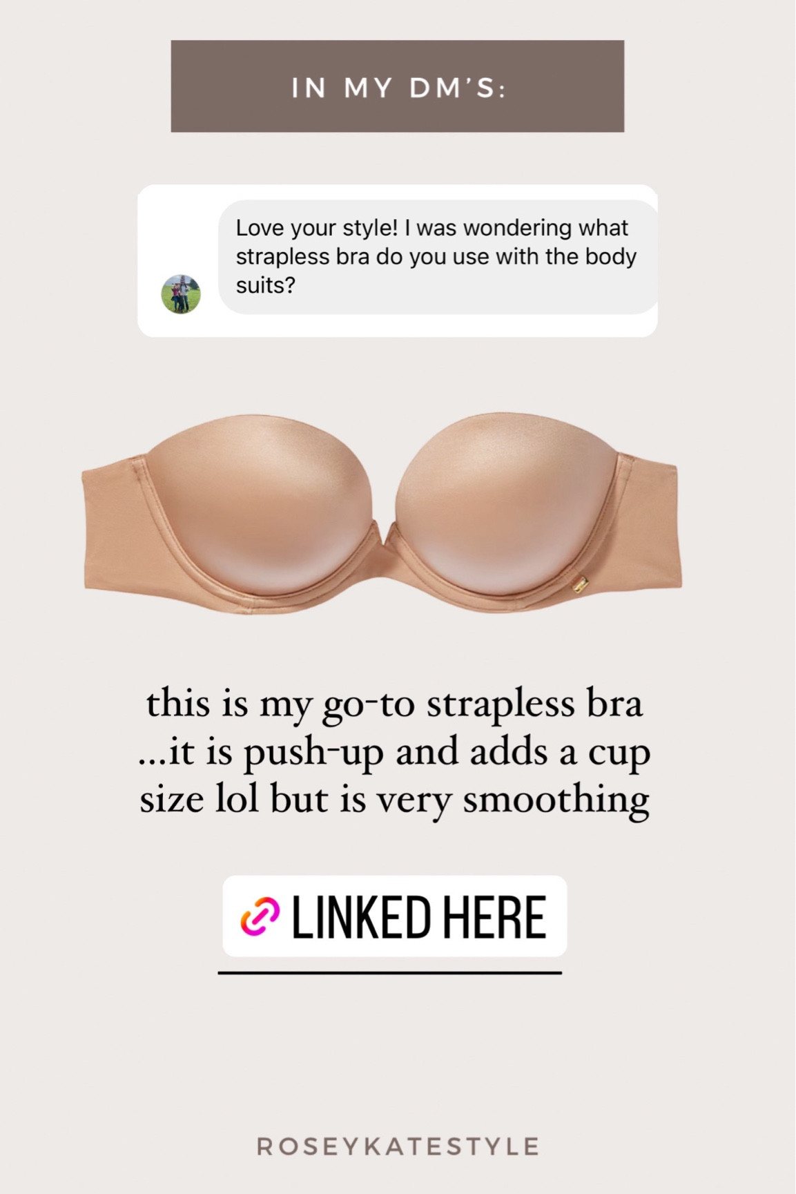My fave strapless bra - push up and adds one cup but has a very seamless look under clothing!

#LTKfindsunder50 #LTKover40 #LTKstyletip