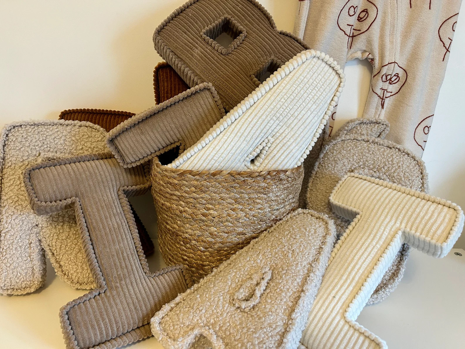 Neutral Nursery Decor Fabric Letters - Etsy | Etsy (US)