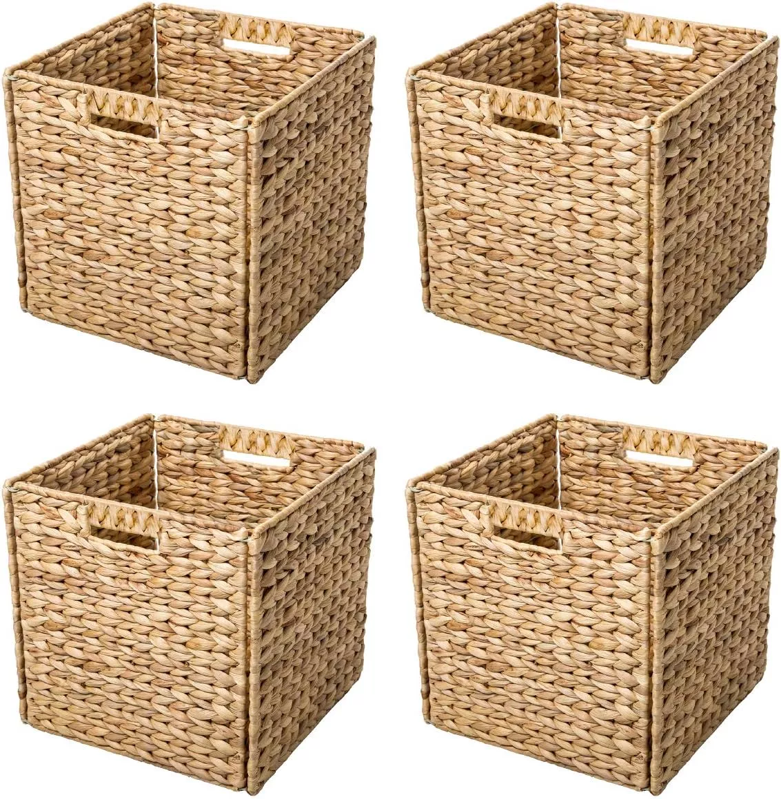 Best Choice Products 13x13in Hyacinth Storage Baskets, Set of 5  Multipurpose Collapsible Organizers - Black