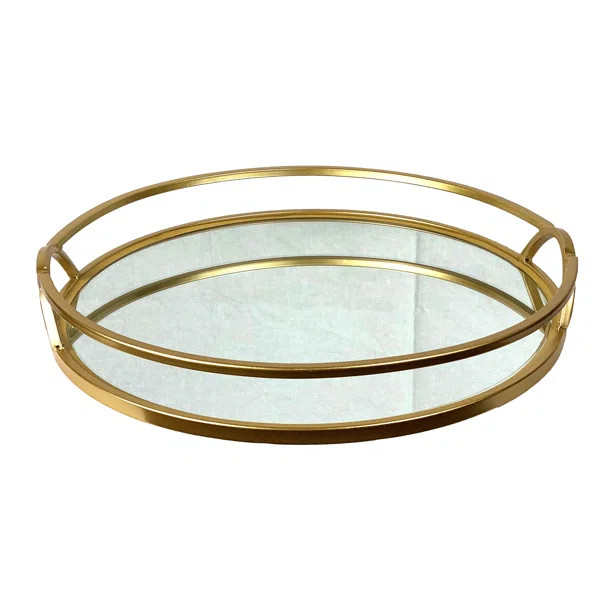 Kamiryn Mirrored Metal Tray | Wayfair North America