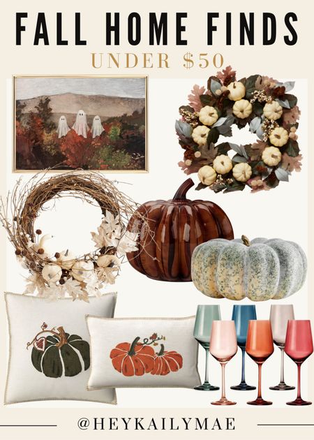 Fall decor, fall harvest home styling, fall wreath, colored wine glasses, pumpkin pillows, Etsy prints 

#LTKSeasonal #LTKfindsunder50 #LTKhome