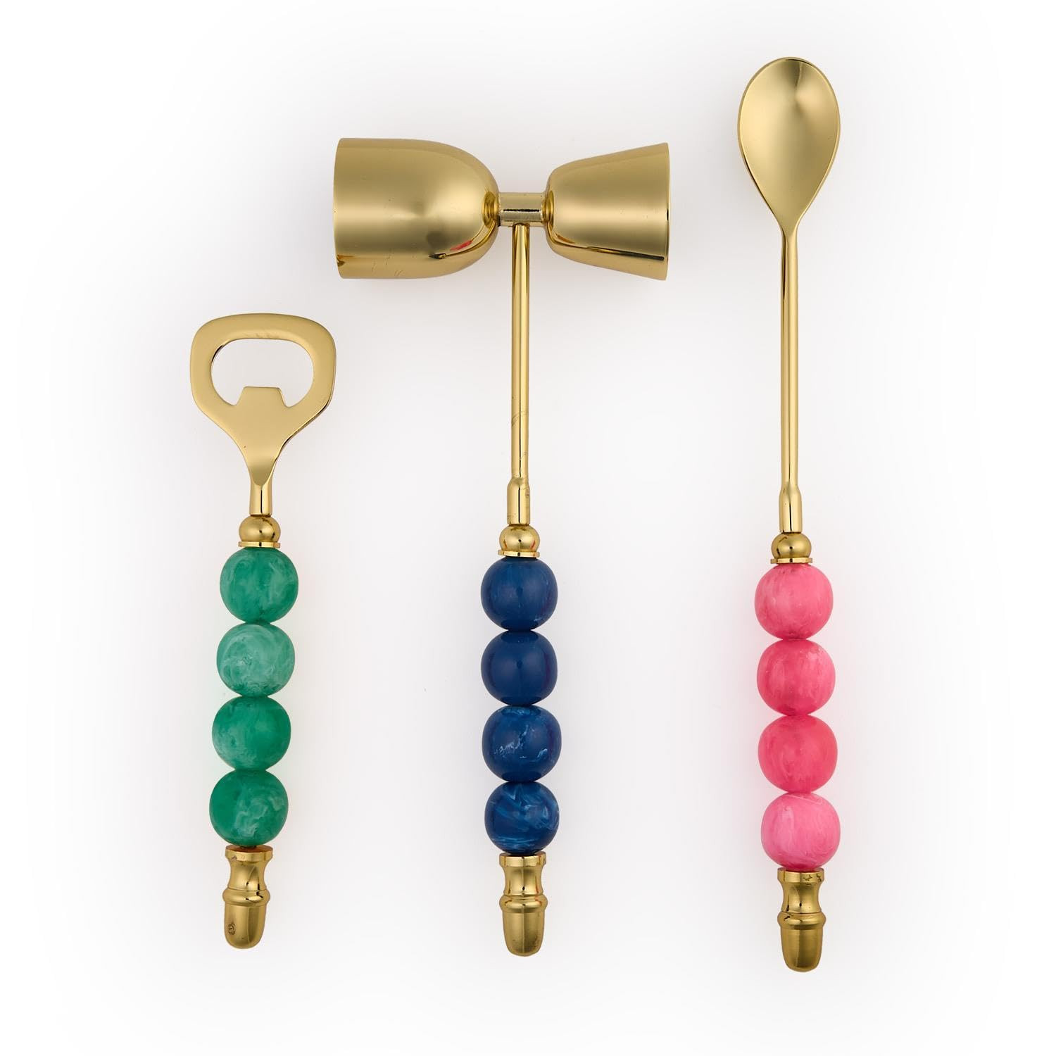 Two's Company Color Pop 3 Pieces Bar Set on Gift Card Includes: Bottle Opener, Spoon and Jigger, ... | Amazon (US)