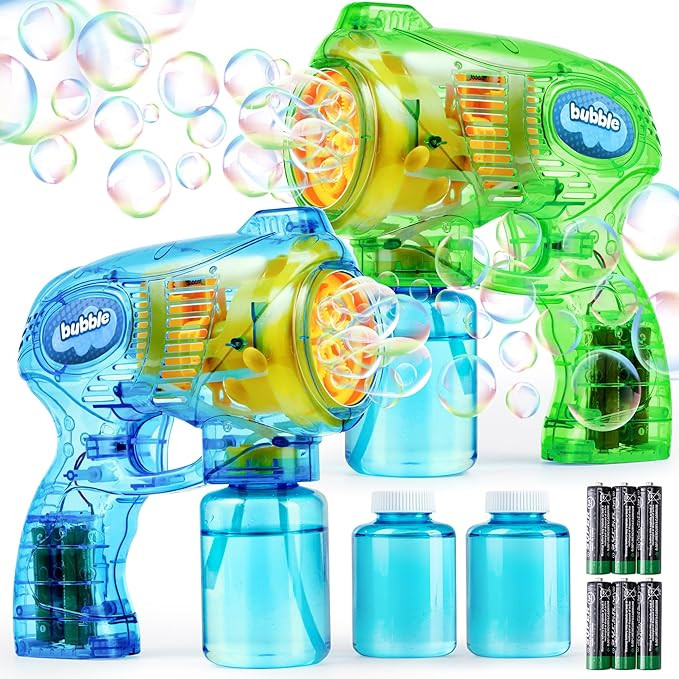 JOYIN 2 Bubble Guns Blaster Kit with 2 Solution for Kids, Automatic Bubble Maker Blower Machine f... | Amazon (US)