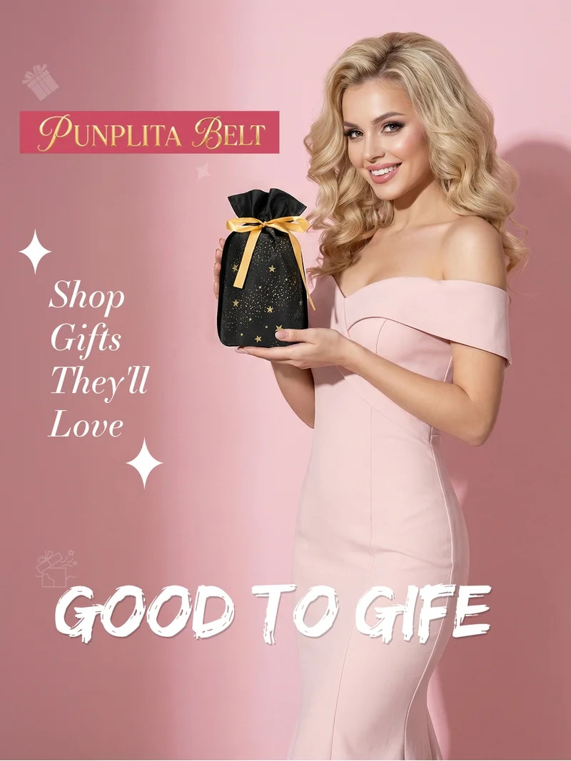 Punplita Women Belt Faux Fur Belt Leopard Print with Statement Gold Buckle Chic Style | Walmart (US)