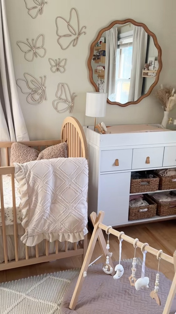 Neutral nursery 🦢🤎🍨
#neutralnursery #babygirlnursery #bohoaesthetic #nurserydecor #babyroom #nurseryinspo #nurserytour 

#LTKHome #LTKKids #LTKBaby