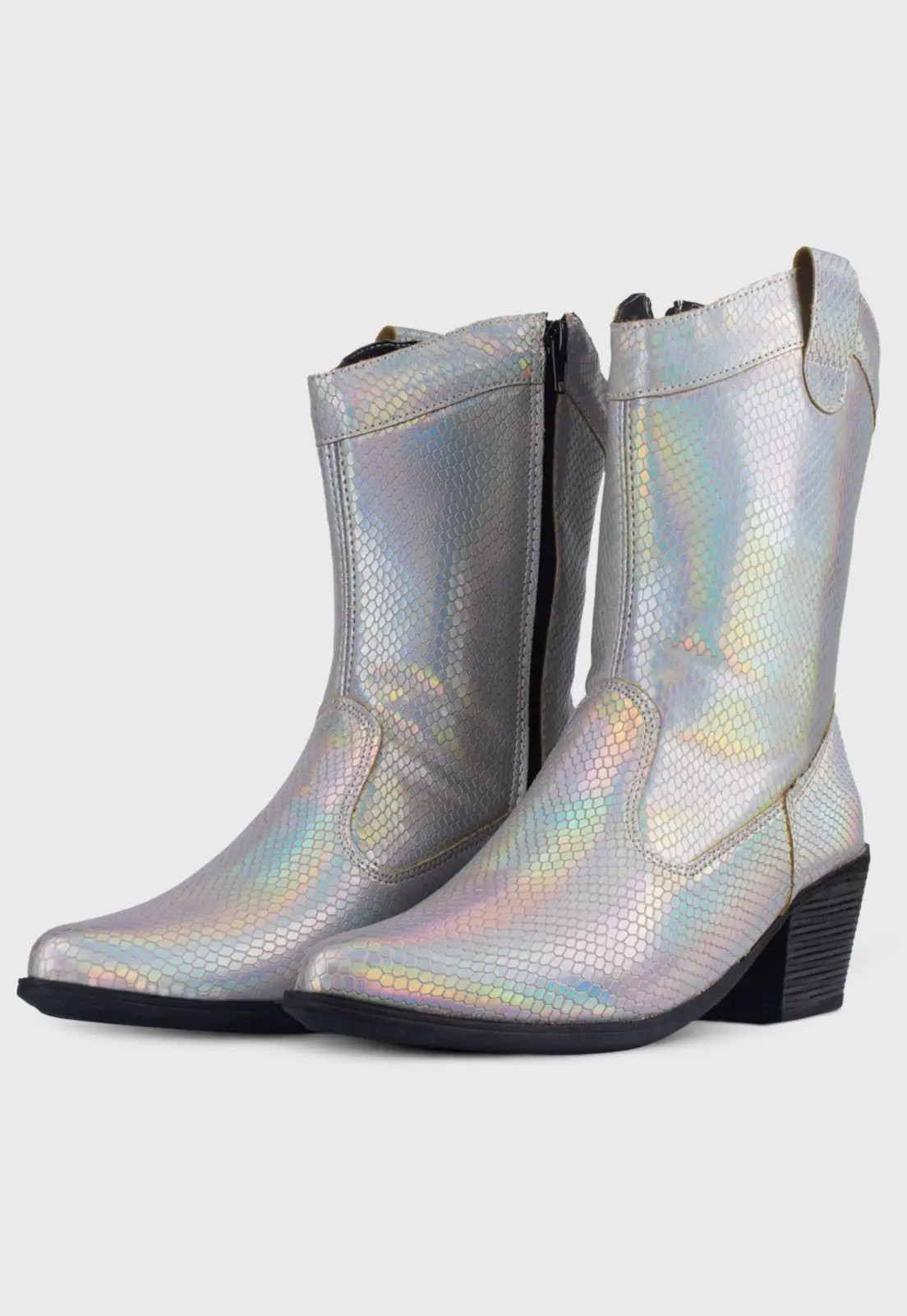 Bota Country Feminina Metalizada Western Texana Bico Fino Prata | Dafiti (BR)