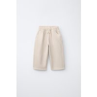 Zara - Twill Baggy Pants - Light Beige - 5 Years (43,3 Inches) - Kids | Zara US
