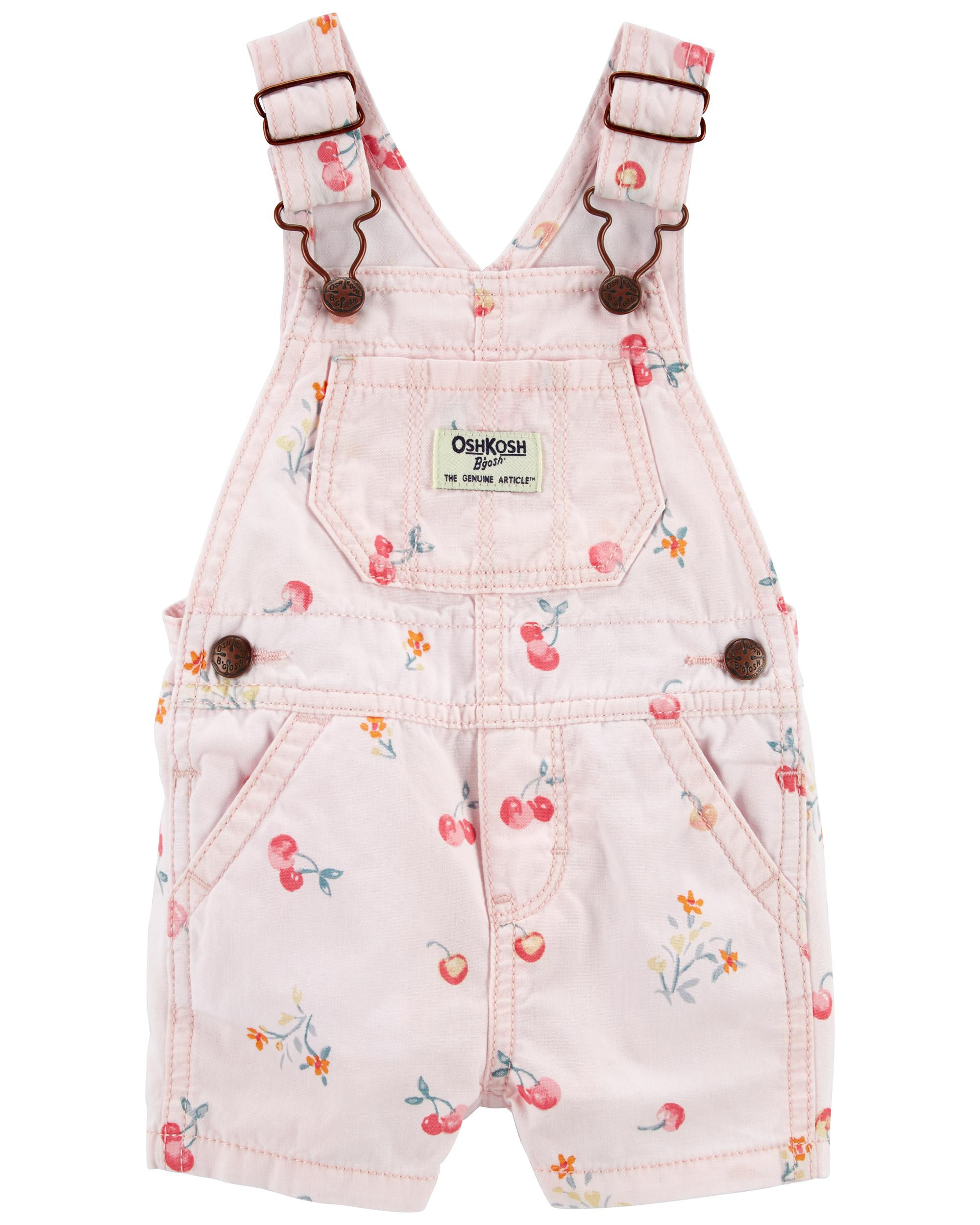 Baby Cherry Print Canvas Shortall | OshKosh B'gosh