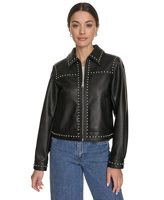 Levi's Women's Studded Zipper Jacket - Macy's | Macy's