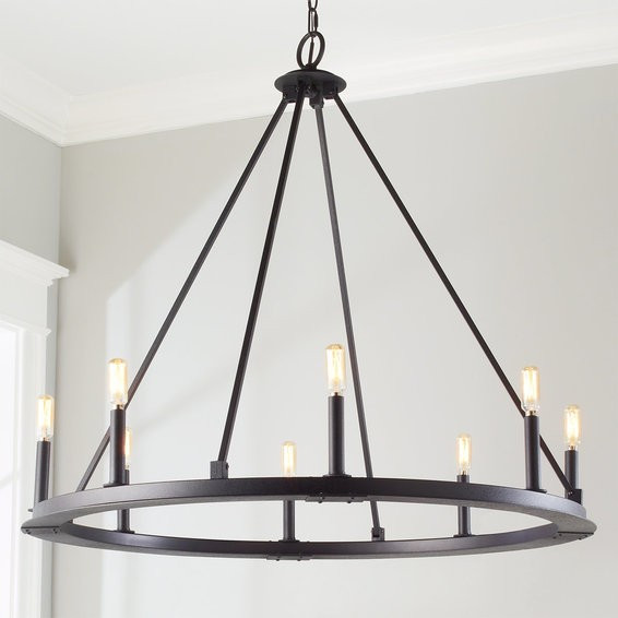 Minimalist Iron Ring Chandelier - 8 Light | Shades of Light