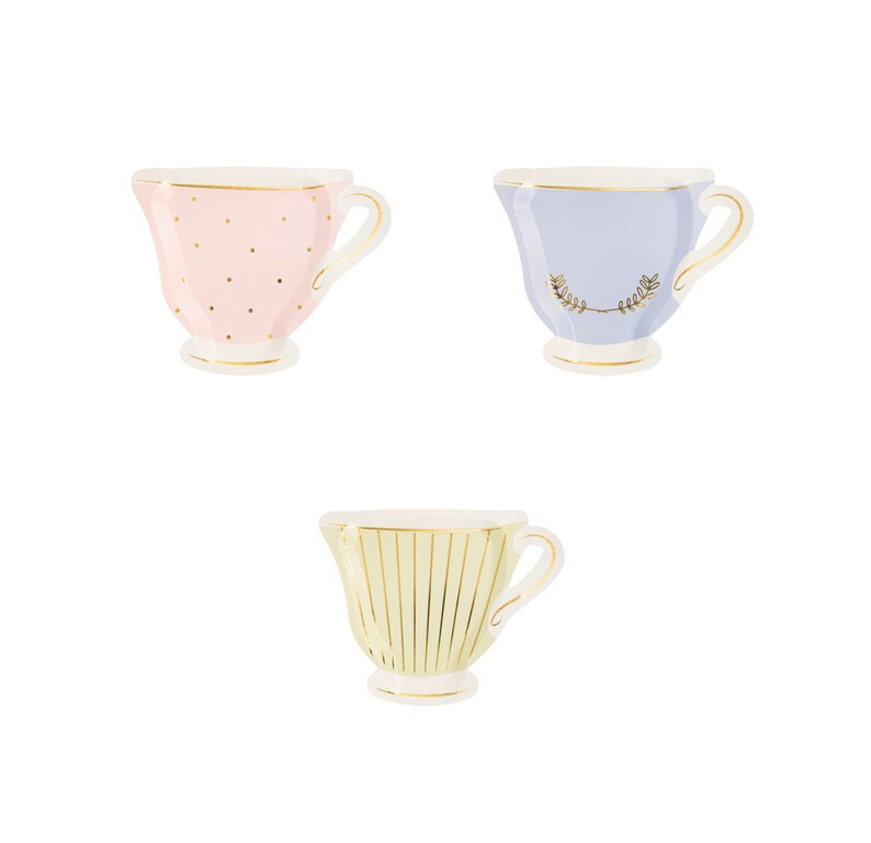 Tea Cup Party Plates 12ct - Garden Party Decorations, Bridal Shower Tea Party, Tea for Two Baby S... | Etsy (US)