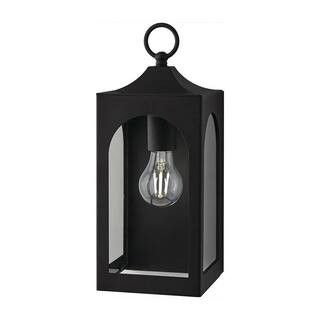 Tremont 1-Light Black Hardwired Outdoor Wall Lantern Sconce with Clear Glass | The Home Depot