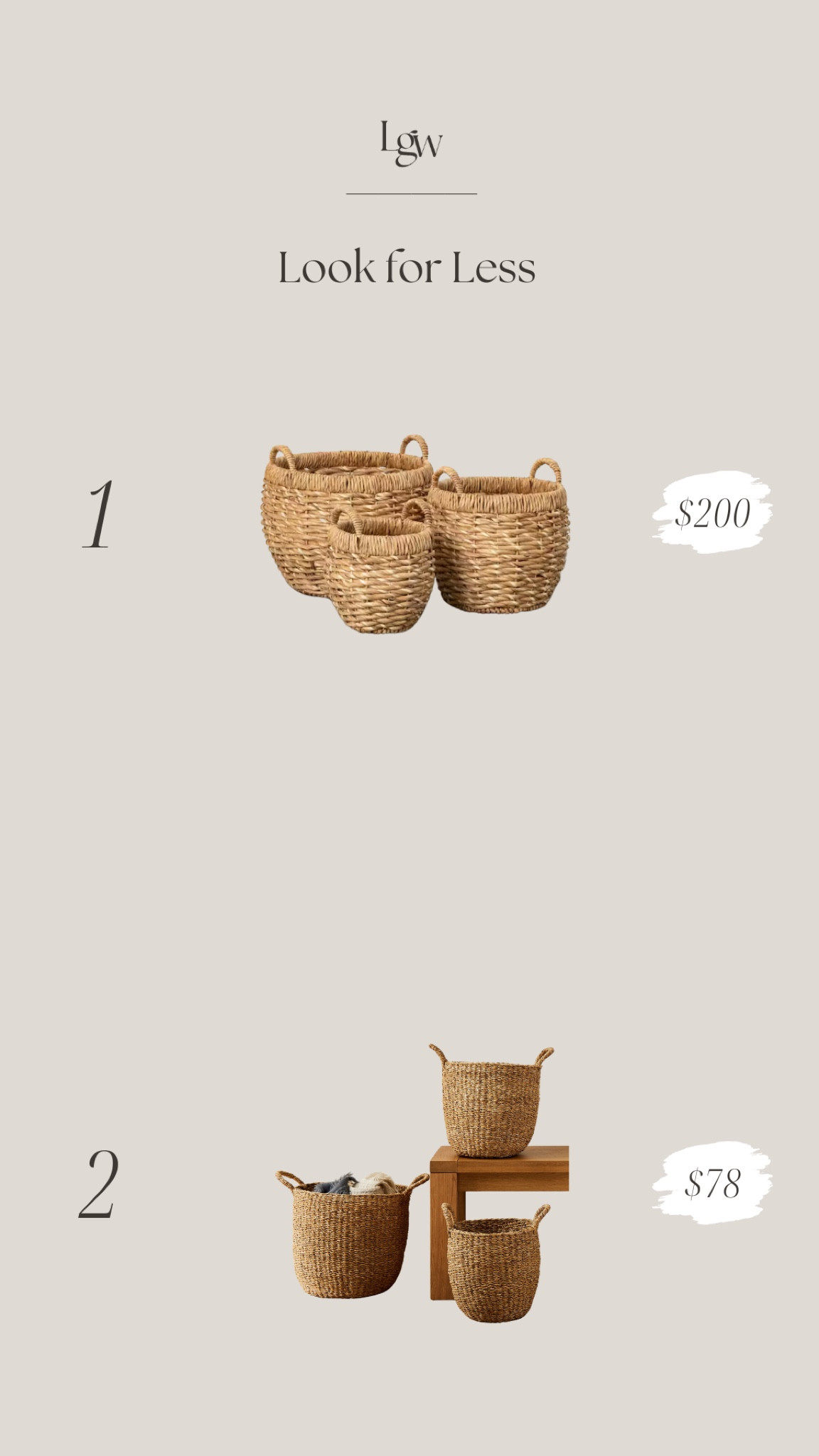 Look for Less $ — set of 3 natural woven baskets

#LTKHome #LTKStyleTip #LTKFindsUnder100