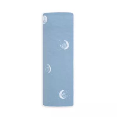 aden + anais® Moons Comfort Knit Swaddle Blanket in Blue | buybuy BABY | buybuy BABY
