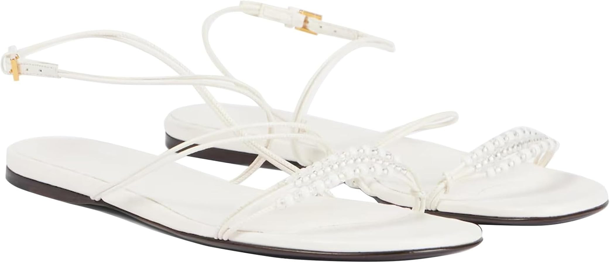 Loop beaded Flat Sandals for Women Ankle Strap Open Toe Slide Sandals Lace up Casual Summer Dress... | Amazon (US)