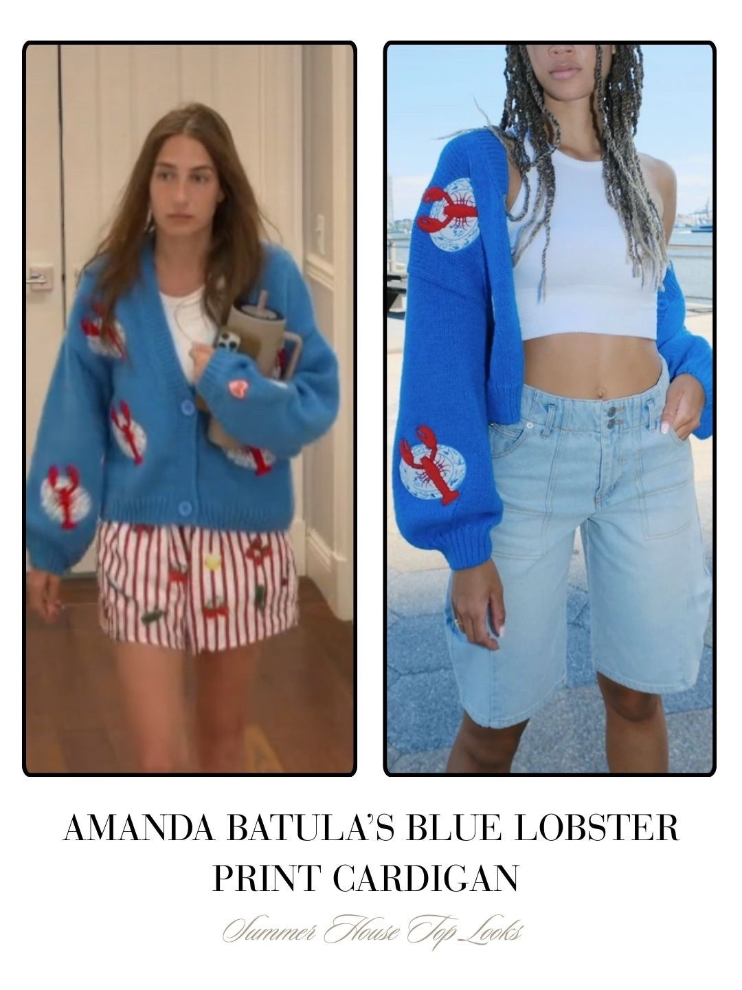 Amanda Batula’s Blue Lobster Print Cardigan 