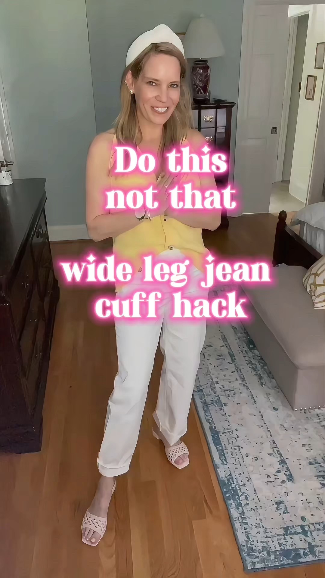 ✨ Use code ASHLEYBA for 10% off all Melinda Maria jewelry! ✨

Wide-leg jeans too long? Try this easy wide-leg jean cuff hack!
Instead of dragging or paying for alterations, just do a single wide cuff for a clean, relaxed, polished look.
It instantly elevates your outfit — and shows off cute sandals too!
I’m wearing these jeans cuffed with $28 Amazon Essentials woven sandals and accessorized with Melinda Maria pearl studs, tennis bracelets, and stacking rings (code ASHLEYBA for a discount!).
Paired with a sunny yellow button tank for a fun, fresh spring vibe!

wide leg jeans outfit, cuff hack for jeans, Amazon woven sandals, affordable spring outfit, Melinda Maria jewelry discount code, casual spring style, how to cuff jeans, cute spring outfits, LTK denim hacks, spring outfit inspo


#LTKStyleTip #LTKWatchNow #LTKFindsUnder50