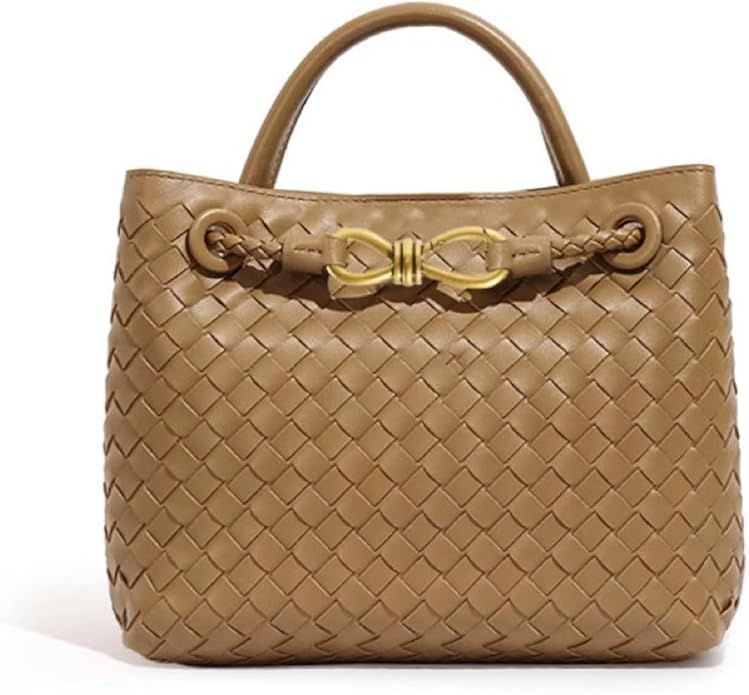 RRISETAG Women's Woven Leather Shoulder Tote Bag - Handwoven Handbag, Crossbody Bag and Wallet Se... | Amazon (US)
