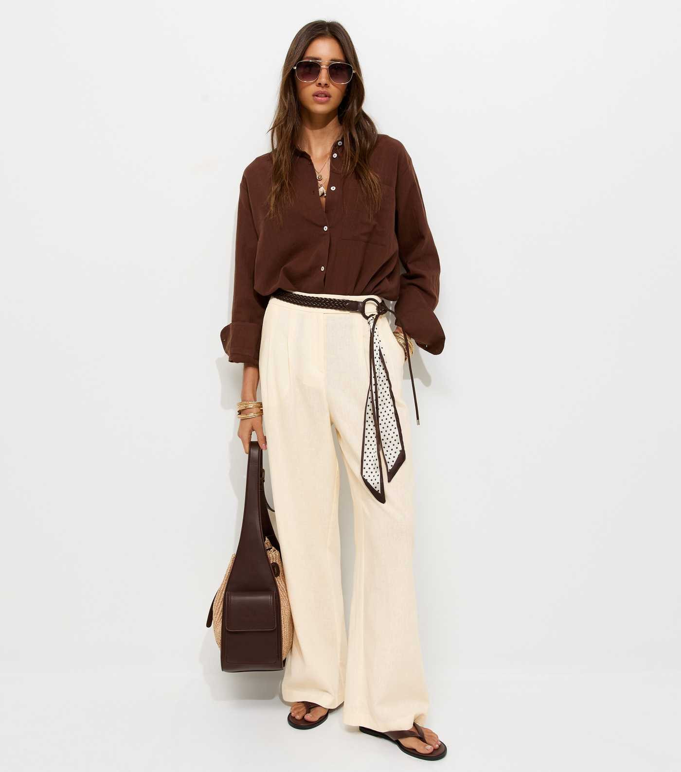 White Linen Rich Tailored Trousers | New Look | New Look (UK)