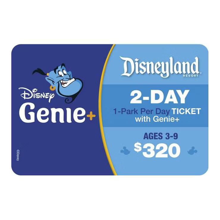 Disneyland Resort 2-Day 1-Park Per Day Ticket with Genie+ Service Ages 3-9 $320 Gift Card | Target