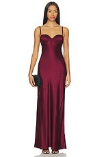 L'AGENCE Sayla Bias Cut Maxi Dress in Dark Port from Revolve.com | Revolve Clothing (Global)