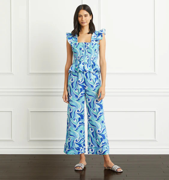 The Skylar Pant - Ocean Kaleidoscope Linen | Hill House Home