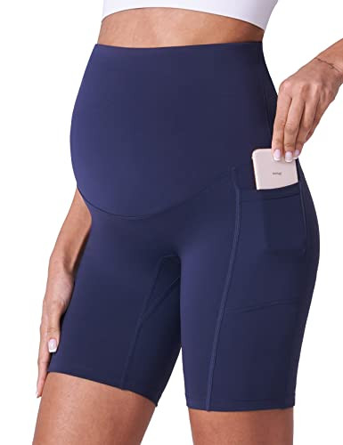 POSHDIVAH Women's Maternity Shorts Over The Belly Biker Yoga Active Pregnancy Workout Short Pants... | Amazon (US)