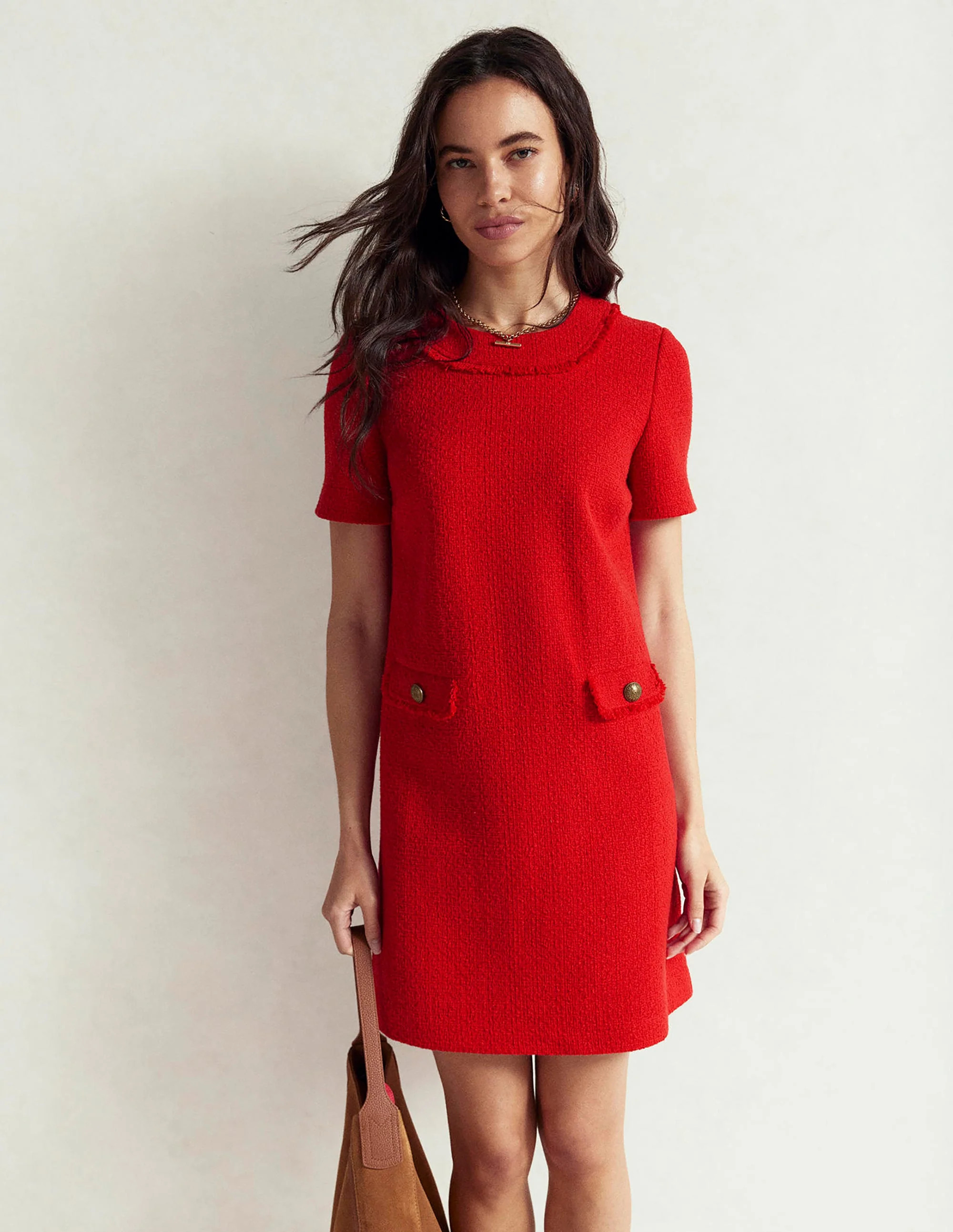 Evita Cotton Shift Dress-Poppy Red | Boden (US)