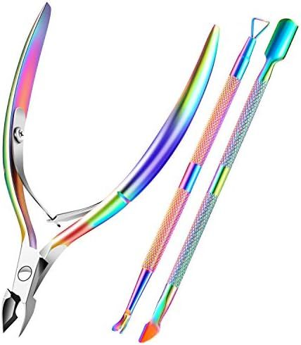 Cuticle Trimmer with Cuticle Pusher, XUNXMAS Cuticle Remover Cutter Nipper Scissor and Triangle Cuti | Amazon (US)