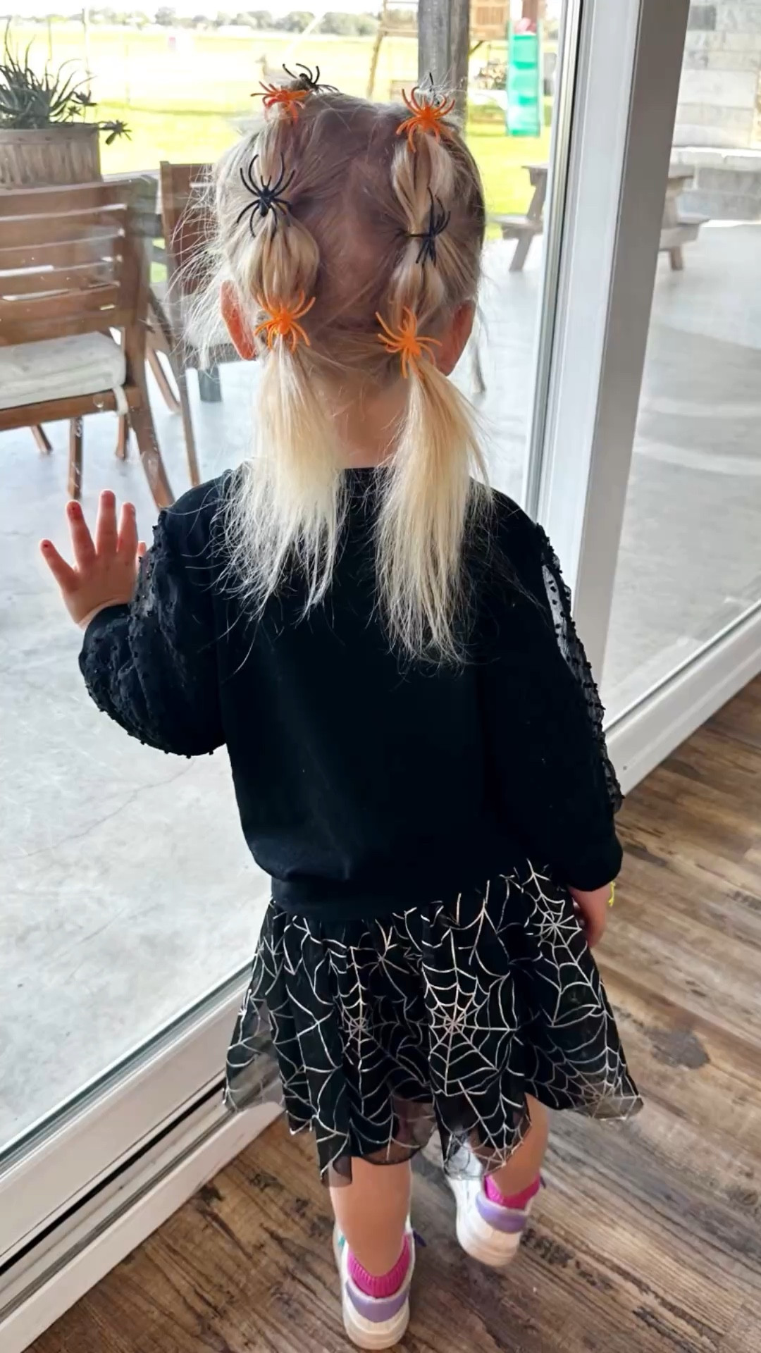 Toddler Hair for Halloween! Add these Spider rings to your  Bubble Braid hairstyle for some spooky fun! 🕷️ 

Toddler hair | toddler outfit | little girl outfit | spooky hair | hairstyle | Halloween style | spider rings | glitter shoes | Mia Belle shoes | Walmart finds 

#LTKVideo #LTKHalloween #LTKBeauty