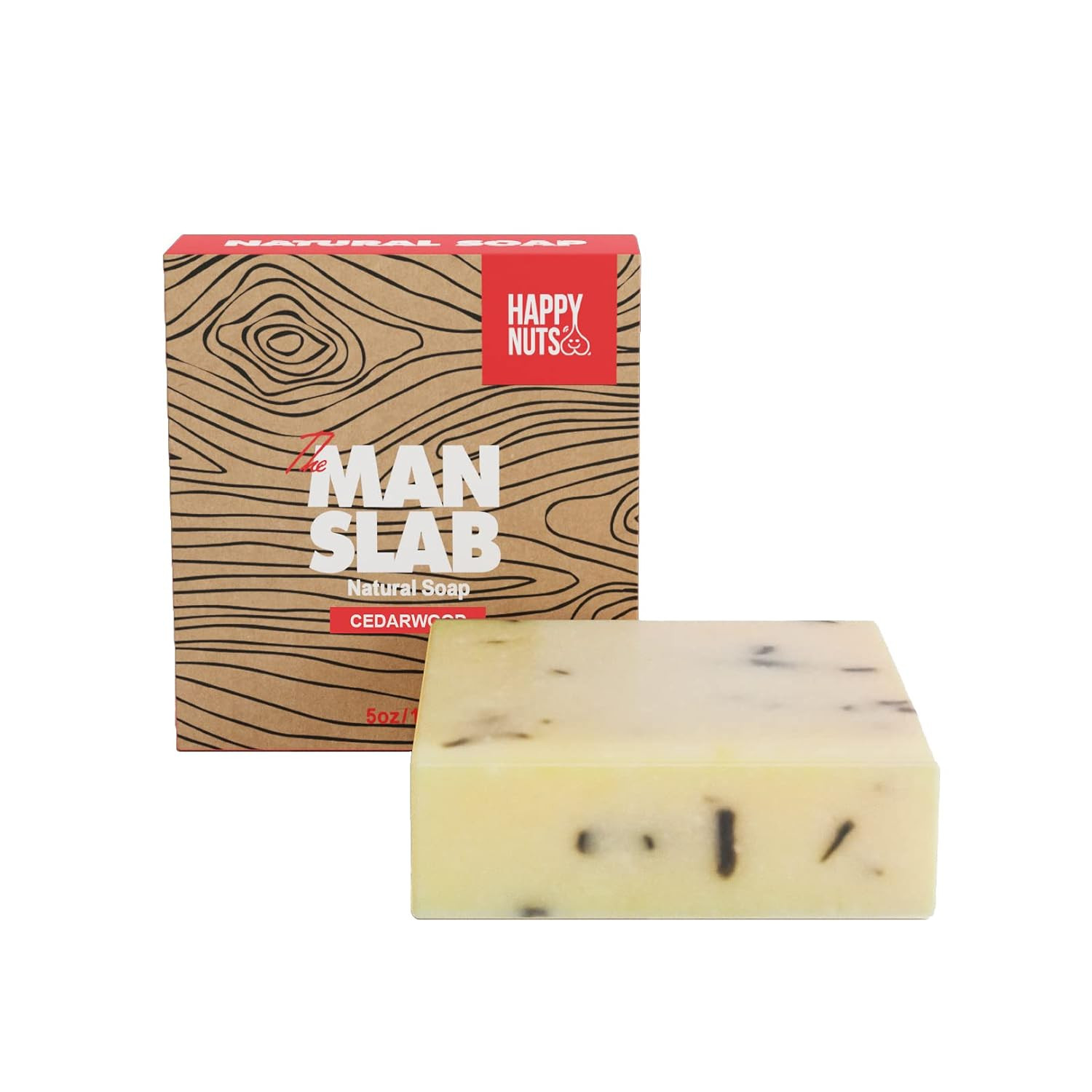 Amazon.com : Man Slab Natural Soap for Men | Handmade in USA | Men's Bar Soap by Happy Nuts | 5oz... | Amazon (US)