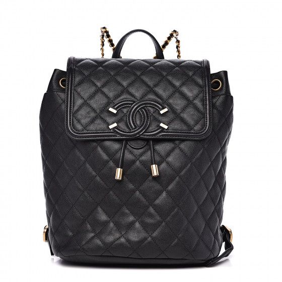 Caviar Quilted Filigree Backpack Black | Fashionphile